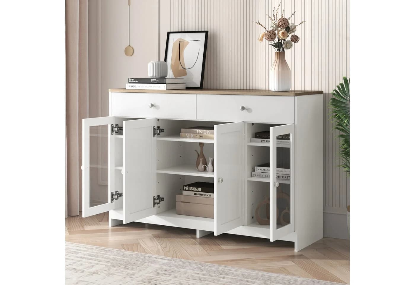 SOFTWEARY Sideboard Weiß Modern MDF - Bild 4