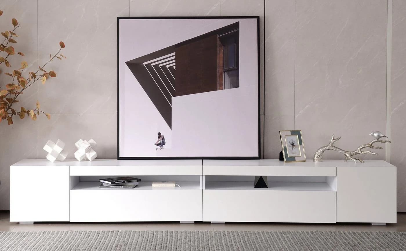 SOFTWEARY Lowboard TV-Schrank Weiß Modern - Bild 4