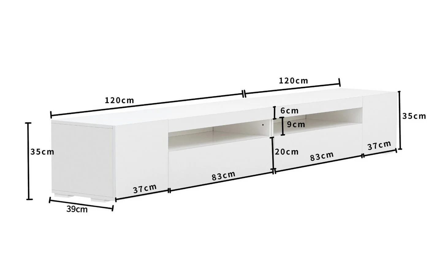 SOFTWEARY Lowboard TV-Schrank Weiß Modern - Bild 5