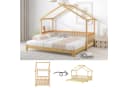 SOFTWEARY Kinderbett Ausziehbett Kiefer Lattenrost Hausbett Bild 2