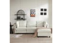 SOFTWEARY Ecksofa L-Form mit Hocker und Kissen Leinen Beige Bild 4