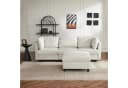 SOFTWEARY Ecksofa L-Form mit Hocker und Kissen Leinen Beige Bild 5