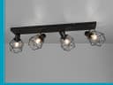 meineWunschleuchte Deckenspots Industrie-Design Schwarz Matt 4x Draht Bild 1