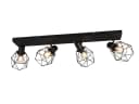 meineWunschleuchte Deckenspots Industrie-Design Schwarz Matt 4x Draht Bild 2
