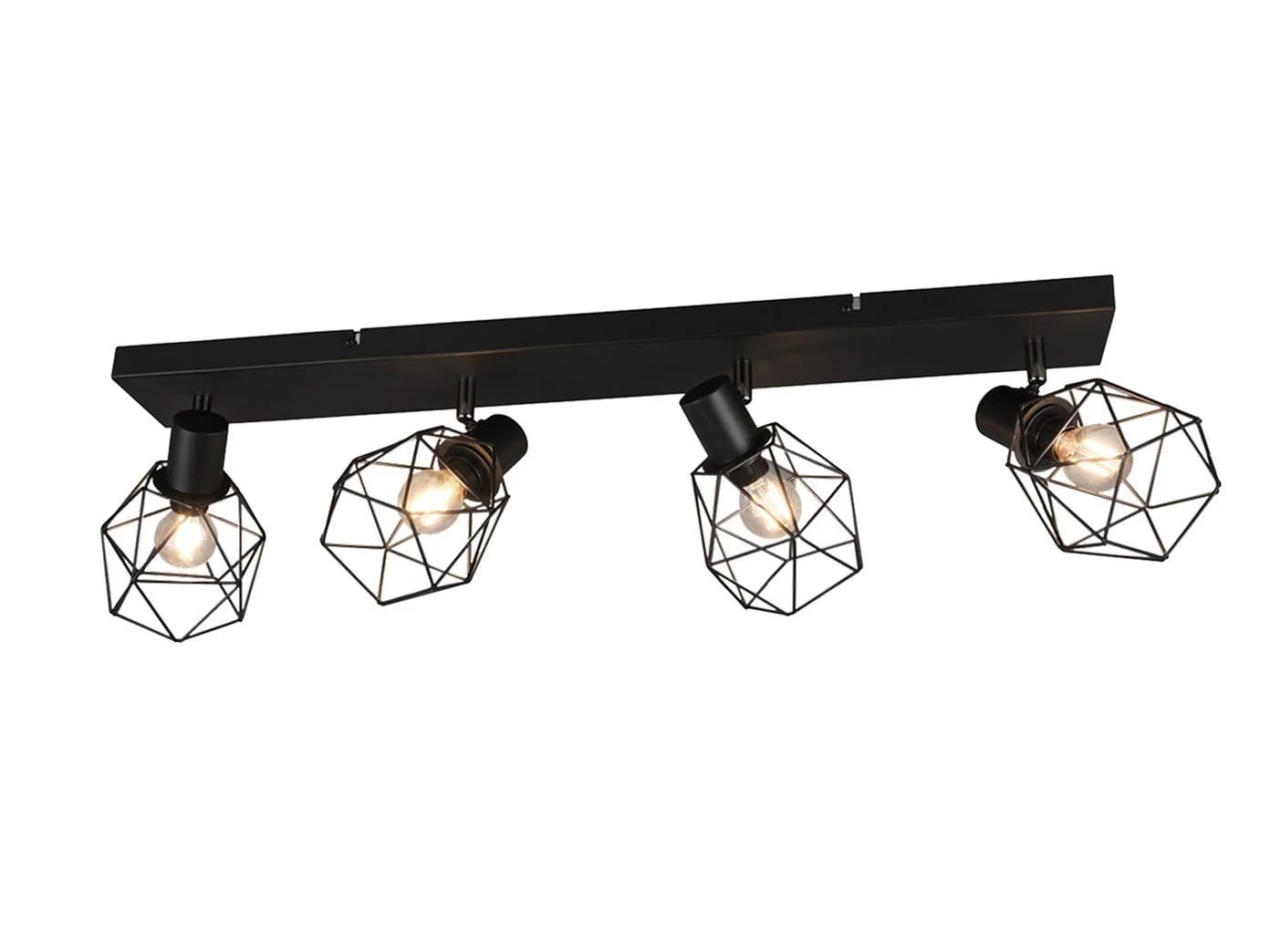 meineWunschleuchte Deckenspots Industrie-Design Schwarz Matt 4x Draht - Bild 2
