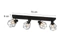 meineWunschleuchte Deckenspots Industrie-Design Schwarz Matt 4x Draht Bild 3