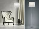 TRIO Leuchten LED Stehlampe Silber Höhenverstellbar mit Stoffschirm Bild 1
