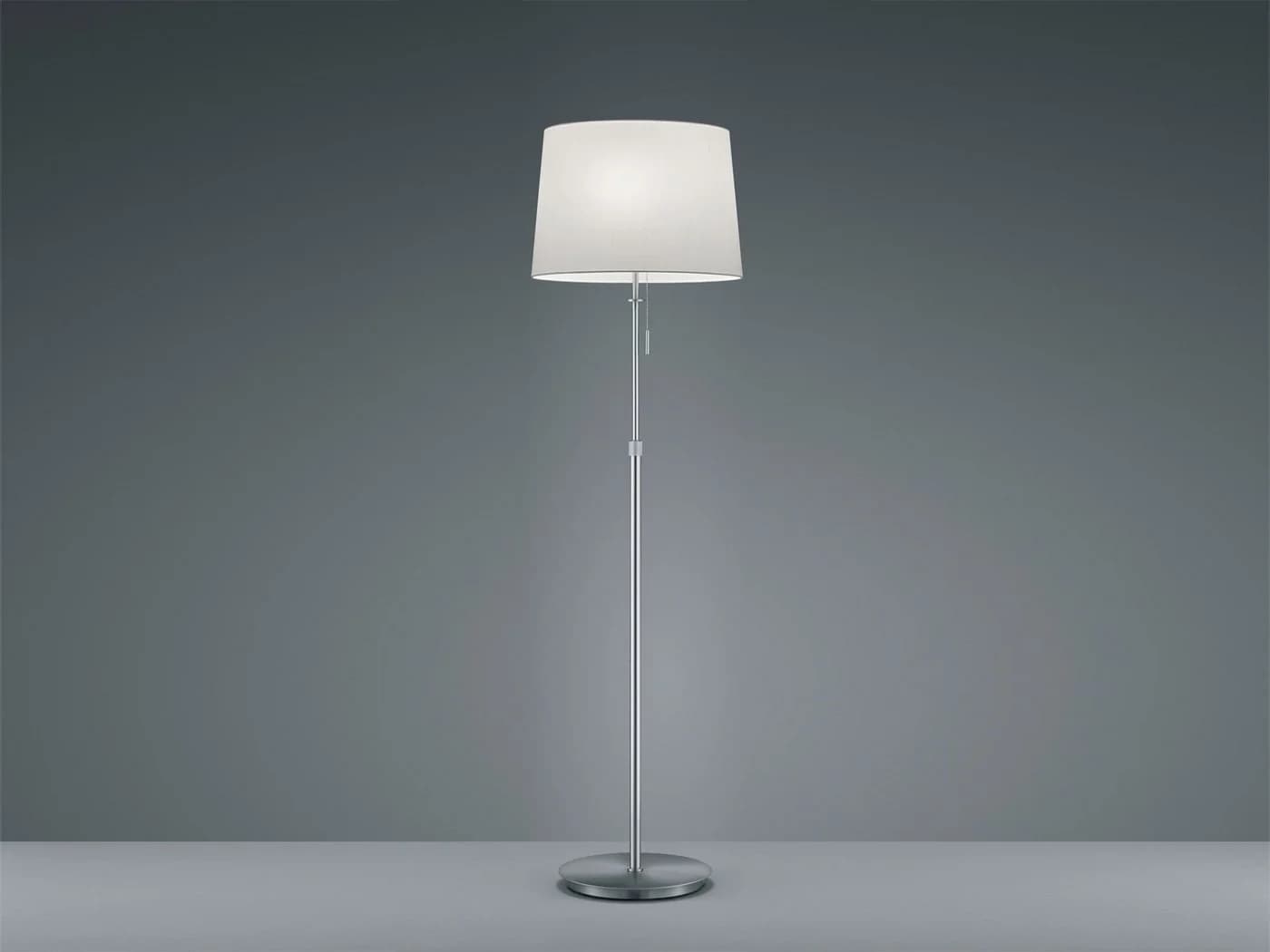 TRIO Leuchten LED Stehlampe Silber Höhenverstellbar mit Stoffschirm - Bild 3