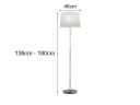 TRIO Leuchten LED Stehlampe Silber Höhenverstellbar mit Stoffschirm Bild 4