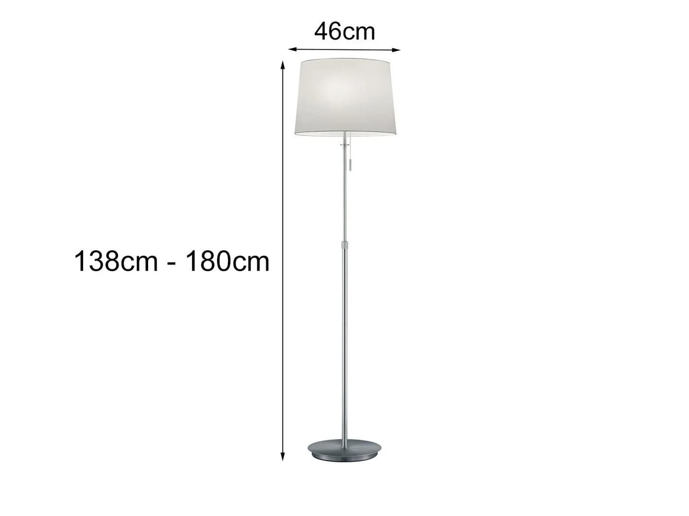 TRIO Leuchten LED Stehlampe Silber Höhenverstellbar mit Stoffschirm - Bild 4