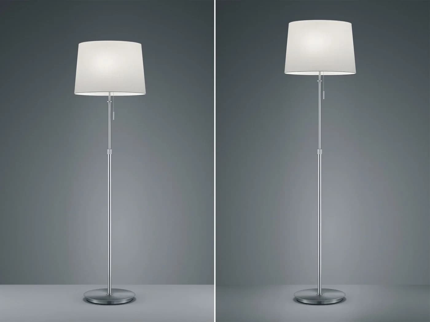 TRIO Leuchten LED Stehlampe Silber Höhenverstellbar mit Stoffschirm - Bild 5