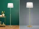 TRIO Leuchten LED Stehlampe höhenverstellbar Messing Weiß Bild 1
