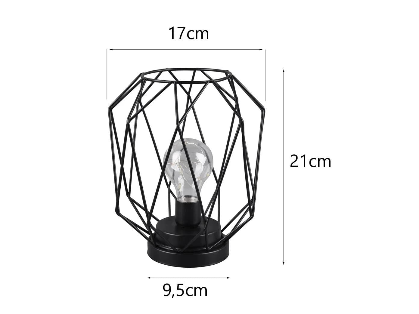 meineWunschleuchte LED Tischleuchte Industrial Draht Schwarz Kabellos - Bild 4