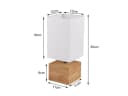 Reality Leuchten LED Nachttischlampe Dimmbar Weiß Holz Stoff Bild 4