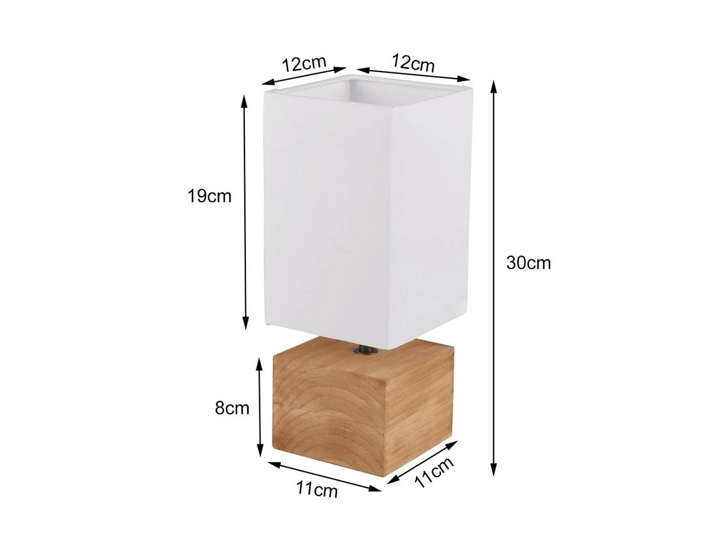 Reality Leuchten LED Nachttischlampe Dimmbar Weiß Holz Stoff - Bild 4