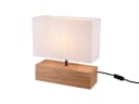 Reality Leuchten LED Nachttischlampe Weiß mit Holzfuß dimmbar Bild 2