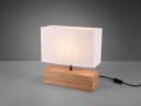 Reality Leuchten LED Nachttischlampe Weiß mit Holzfuß dimmbar Bild 3