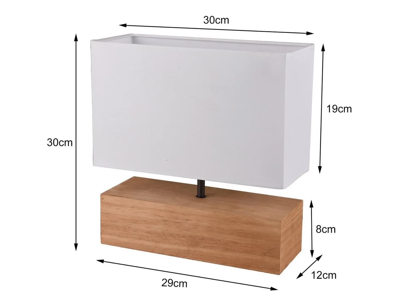 Reality Leuchten LED Nachttischlampe Weiß mit Holzfuß dimmbar - Bild 4