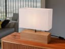 Reality Leuchten LED Nachttischlampe Weiß mit Holzfuß dimmbar Bild 5