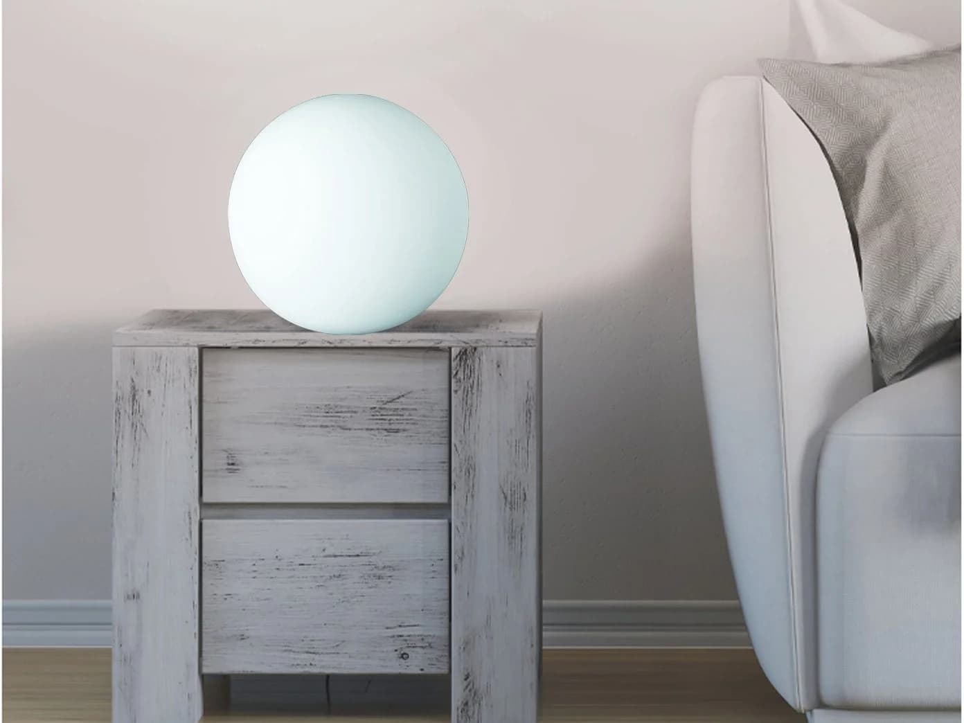 Reality Leuchten LED Nachttischlampe mit Dimmfunktion und Opal Glaskugel - Bild 5