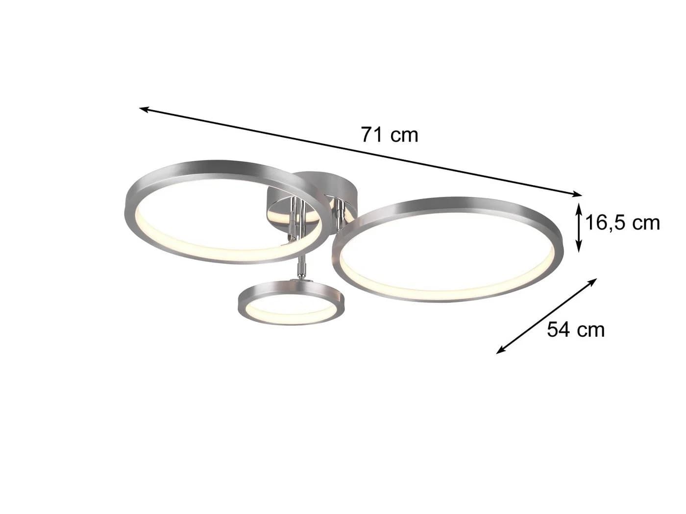 meineWunschleuchte LED Deckenleuchte CORNA 71cm Silber Dimmbar - Bild 3