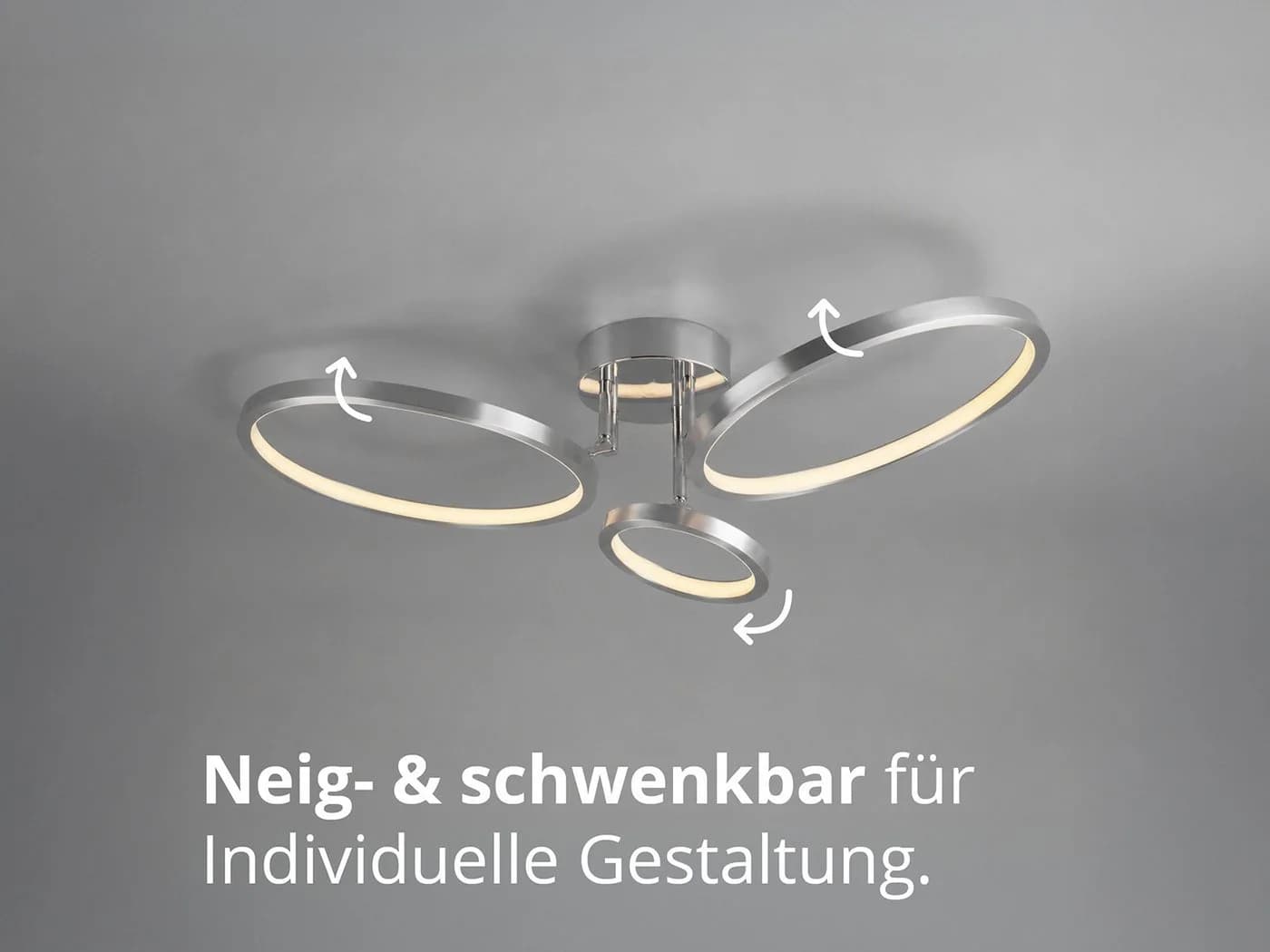 meineWunschleuchte LED Deckenleuchte CORNA 71cm Silber Dimmbar - Bild 4