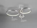 meineWunschleuchte LED Deckenleuchte CORNA 71cm Silber Dimmbar Bild 5