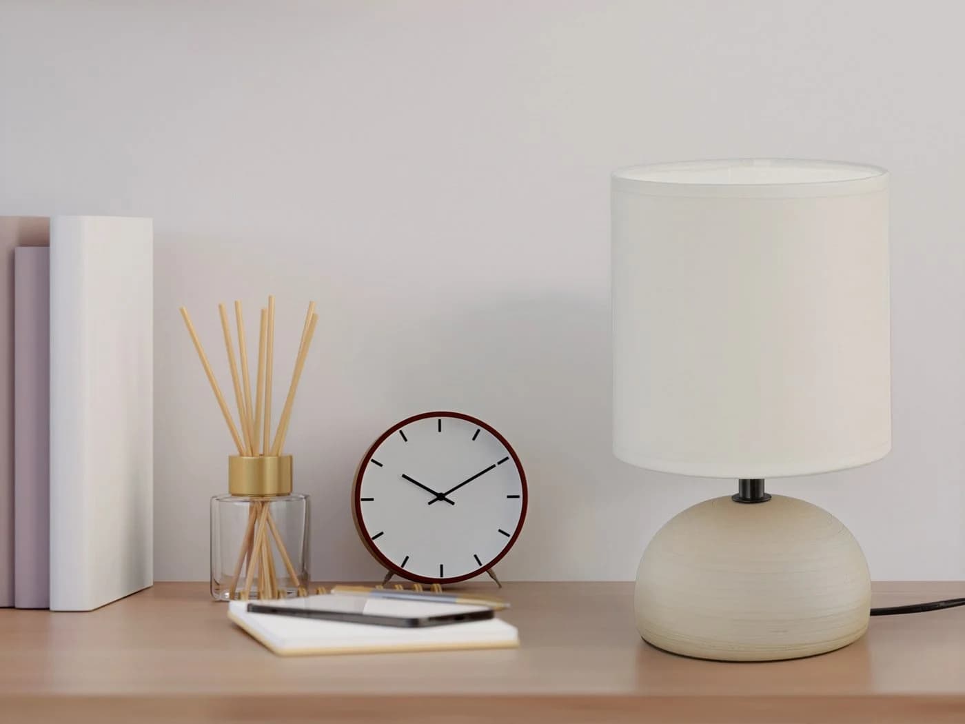 Reality Leuchten Nachttischlampe mit Dimmfunktion Beige/Weiß - Bild 5