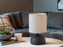 Reality Leuchten Nachttischlampe mit Dimmfunktion, LED, Stoffschirm Beige Bild 1