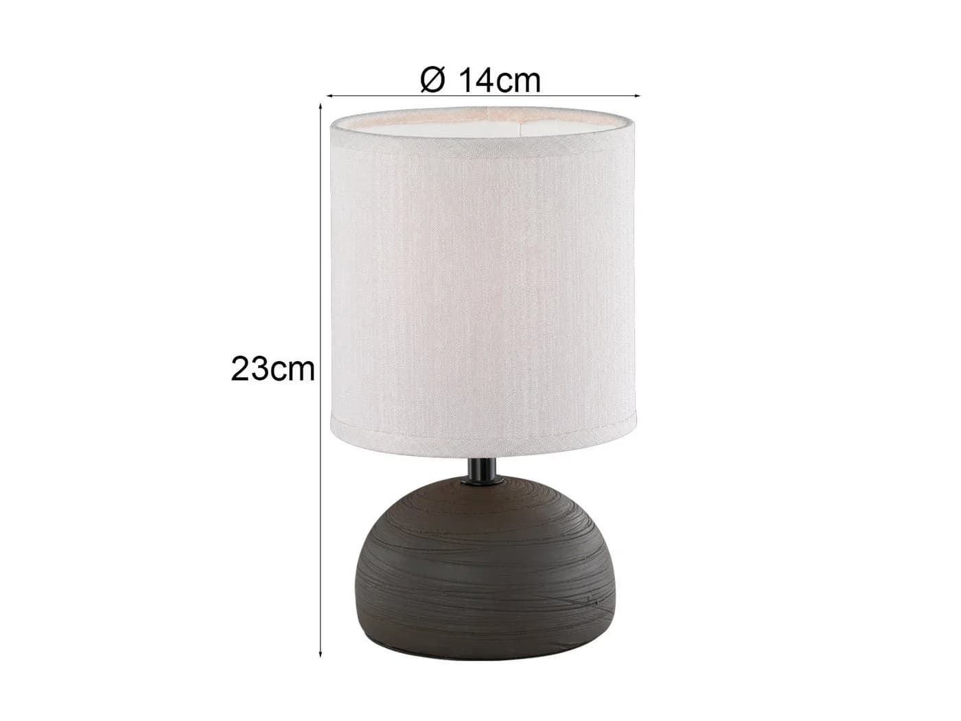 Reality Leuchten Nachttischlampe mit Dimmfunktion, LED, Stoffschirm Beige - Bild 4