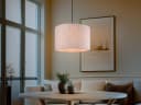 Trio Leuchten LED Pendelleuchte Beige Braun Holz Stoff Skandinavisch Bild 1