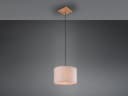 Trio Leuchten LED Pendelleuchte Beige Braun Holz Stoff Skandinavisch Bild 3