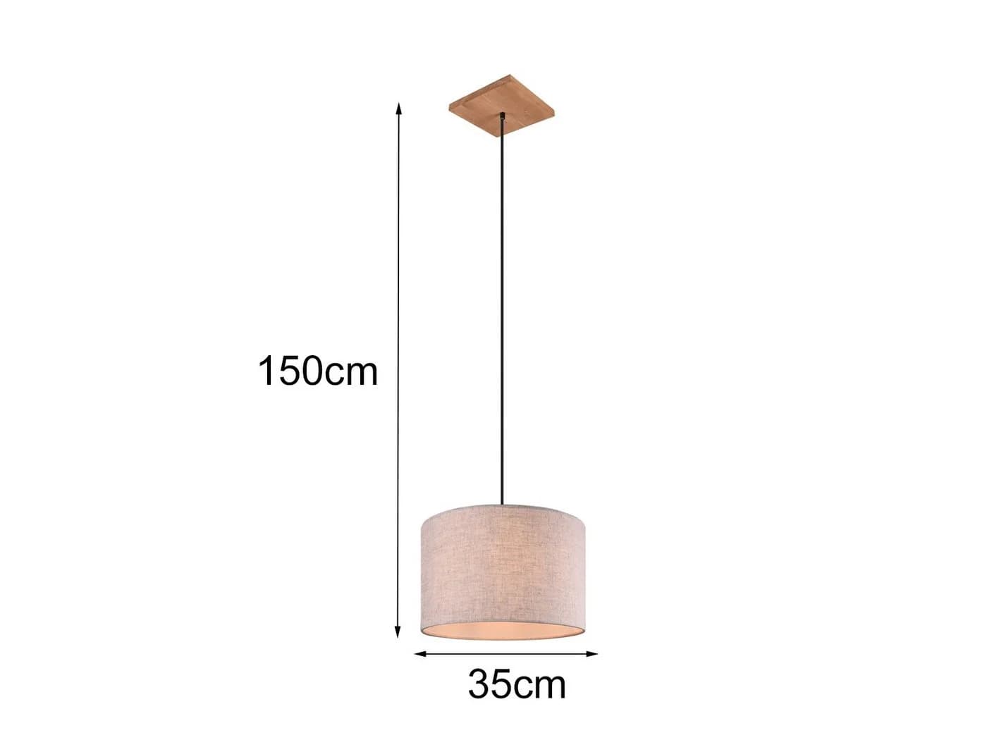 Trio Leuchten LED Pendelleuchte Beige Braun Holz Stoff Skandinavisch - Bild 4