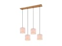 Trio Leuchten LED Pendelleuchte 4-flammig Beige Holz Stoff Skandinavisch Bild 2