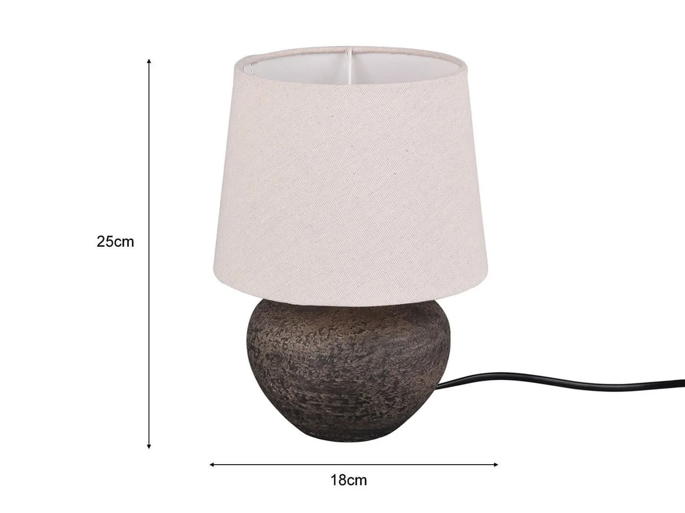 Reality Leuchten LED Tischleuchte Beige Keramik & Stoff - Bild 4