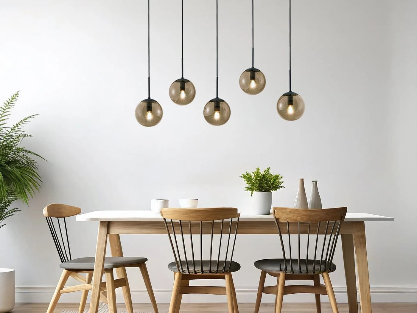 TRIO Leuchten LED Pendelleuchte Rauchglas Dimmbar Warmweiß