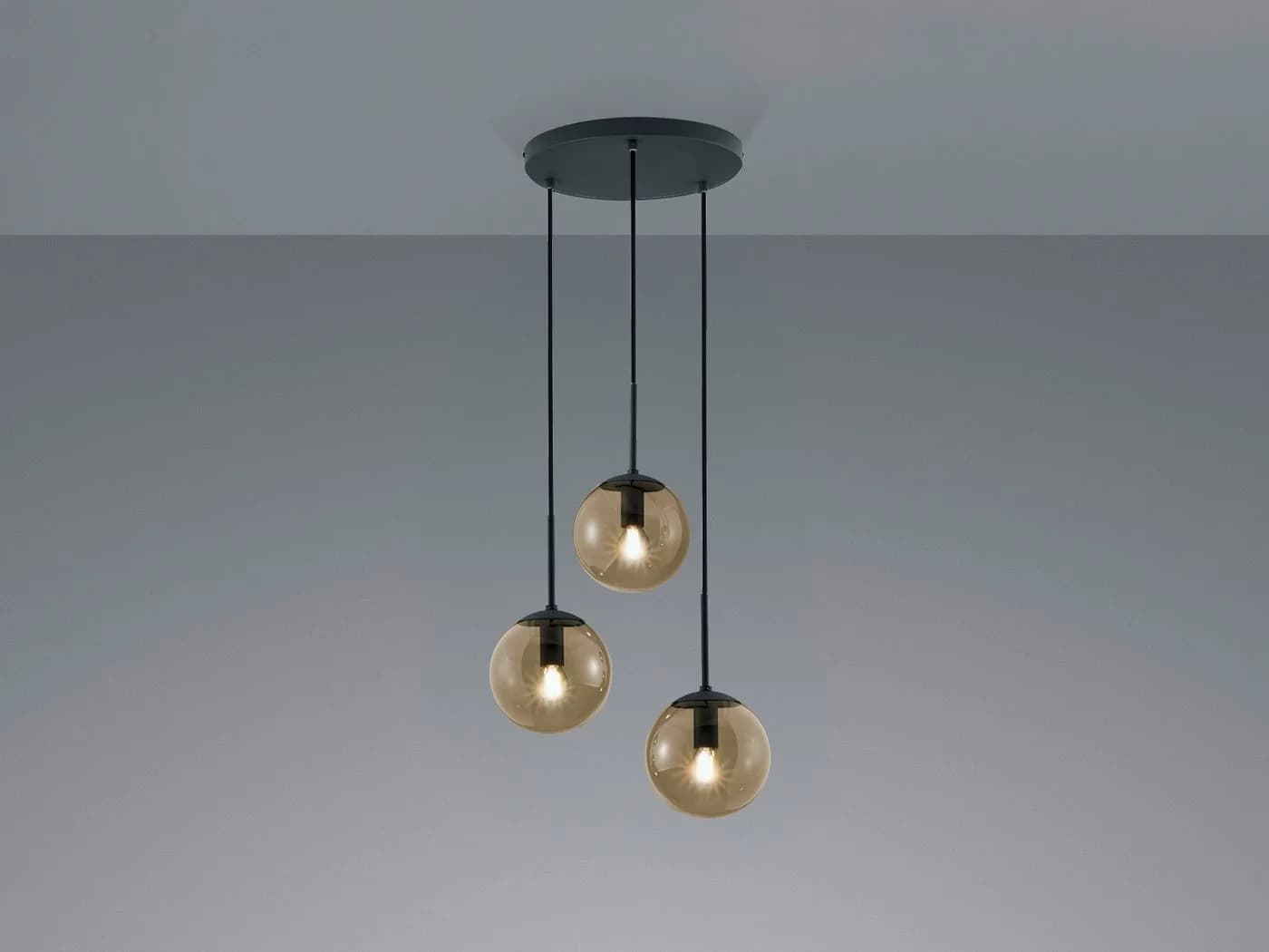 TRIO Leuchten LED Pendelleuchte 3-flammig Rauchglas Warmweiß - Bild 3