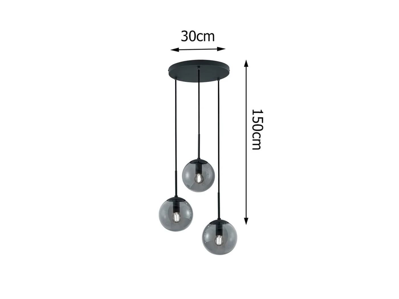 TRIO Leuchten LED Pendelleuchte 3-flammig Rauchglas Warmweiß - Bild 4