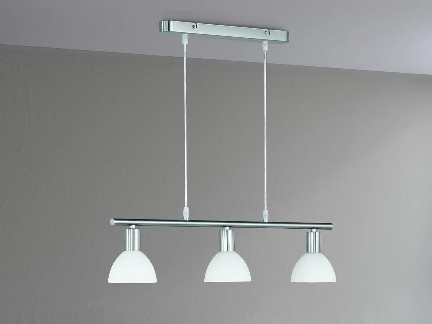 Reality Leuchten LED Pendelleuchte Dimmbar Milchglas Nickel Matt - Bild 3
