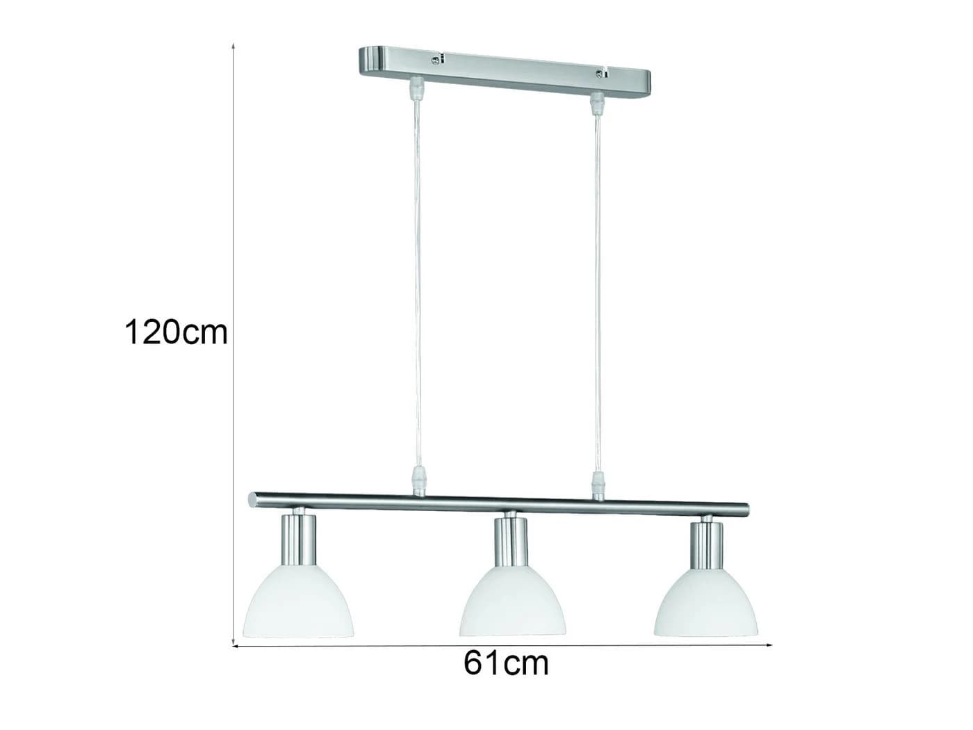 Reality Leuchten LED Pendelleuchte Dimmbar Milchglas Nickel Matt - Bild 4