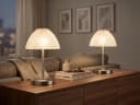 Reality Leuchten LED Nachttischlampe 2er Set Dimmbar Silber Weiß Bild 1