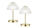 Reality Leuchten LED Nachttischlampe 2er Set Dimmbar Messing Weiß Bild 2
