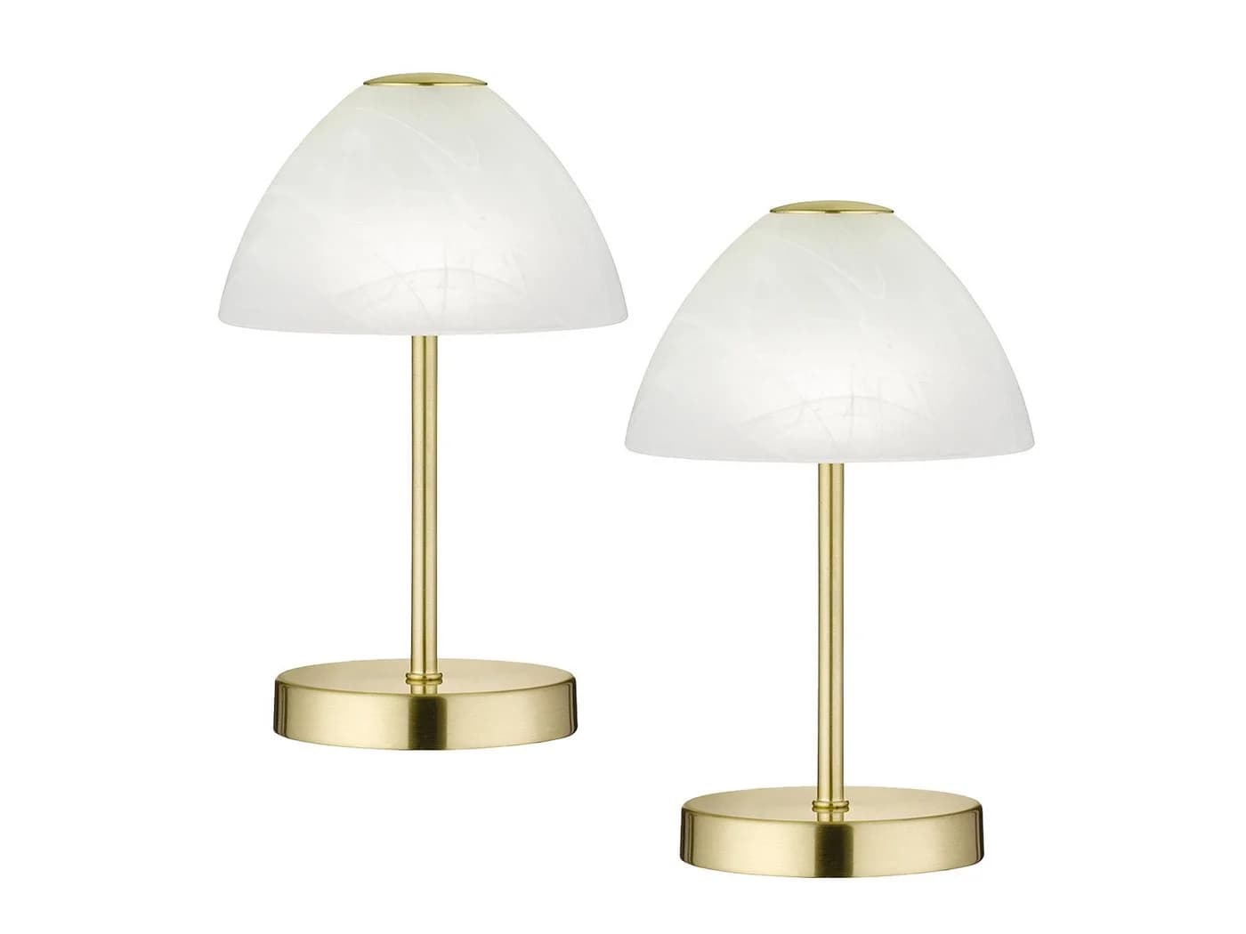 Reality Leuchten LED Nachttischlampe 2er Set Dimmbar Messing Weiß - Bild 2