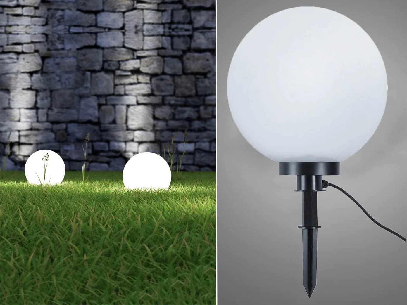 Reality Leuchten Kugelleuchte LED Weiß IP44 Gartenbeleuchtung