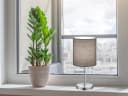 Reality Leuchten LED Nachttischlampe Grau Chrom Dimmbar Bild 5