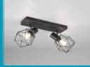 meineWunschleuchte Deckenspots Schwarz Industrie-Design Draht-Lampenschirm Bild 1