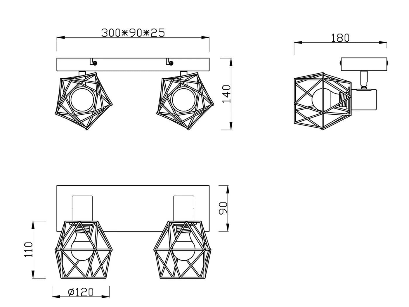 meineWunschleuchte Deckenspots Industrie-Design Rostoptik 2x Draht - Bild 4