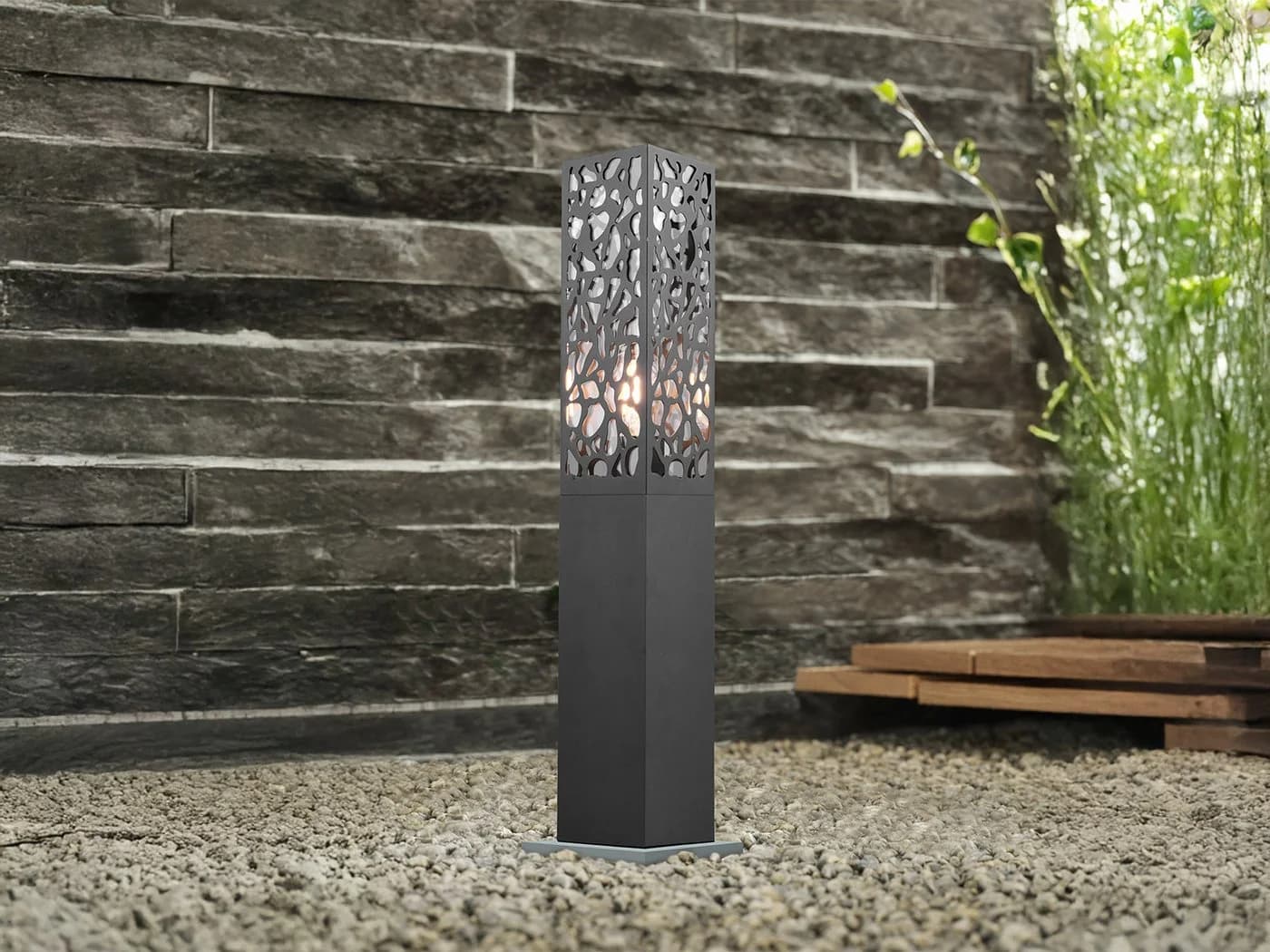 TRIO Leuchten LED Sockelleuchte 60cm Anthrazit Edelstahl