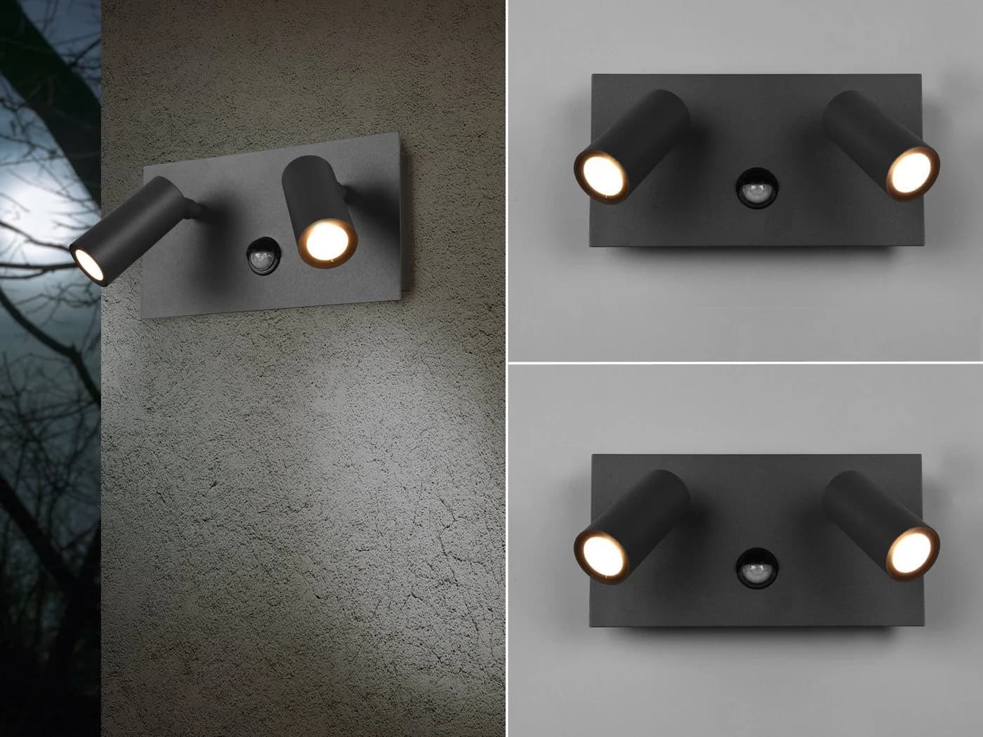 TRIO Leuchten LED Außen-Wandleuchte Bewegungsmelder 2er-Set