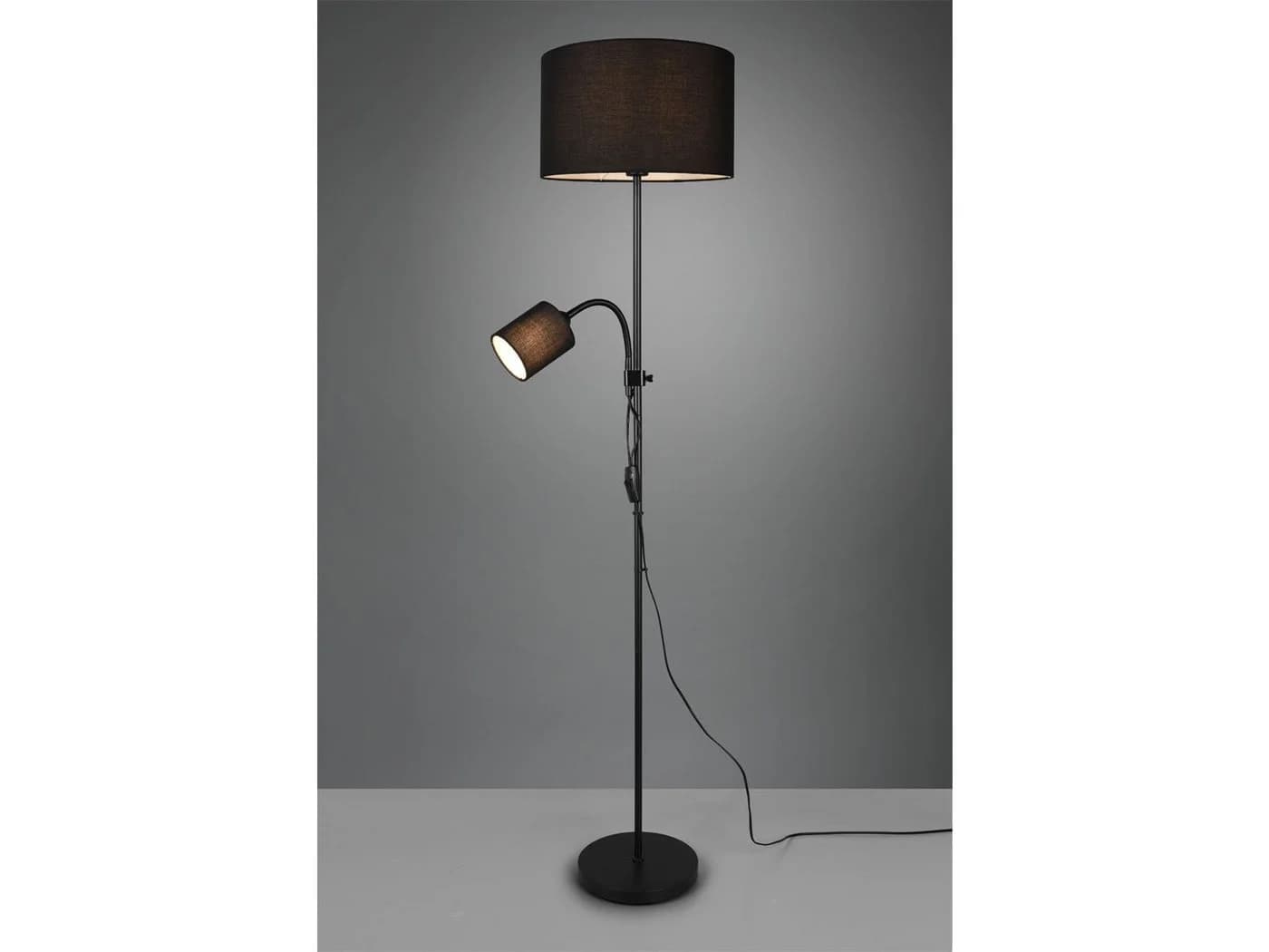 Reality Leuchten LED Stehlampe Schwarz mit Lesearm - Bild 3